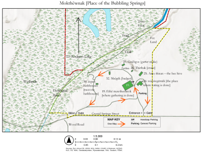 Map of Mokthëwnak  - Place of the Bubbling Springs.